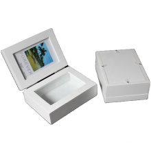 Wholesale custom high quality white floding photo frame for 4*6" picture and Newborn baby handprint or footprint